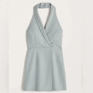 Abercrombie & Fitch Halter Blazer Skort Romper - Sage Green - Size 2
